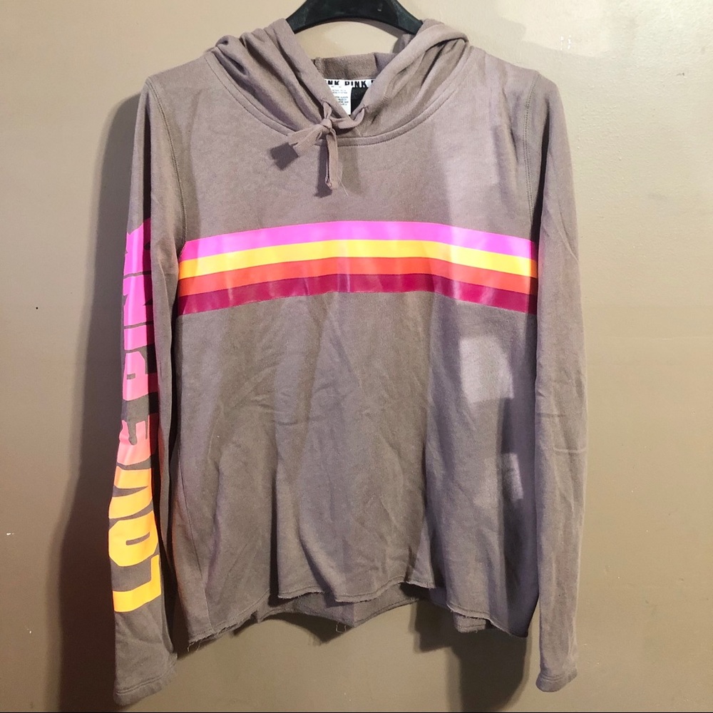 Pink Victoria’s Secrets Women Brown Hoodie Jacket